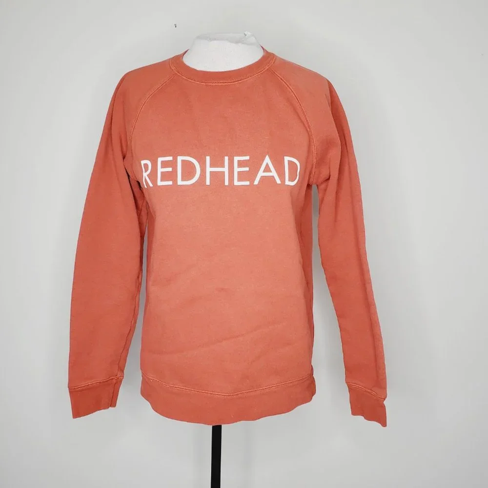 Brunette The Label Sweatshirt Redhead Cotton Lounge Urban Trendy Orange M - Picture 3 of 9